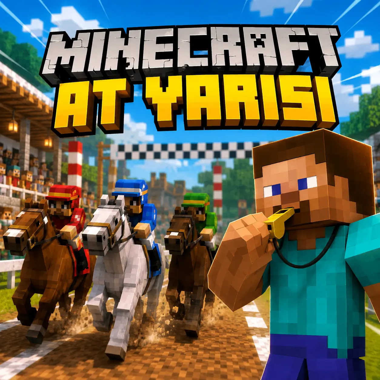 Minecraft At Yarışı oyun kartı